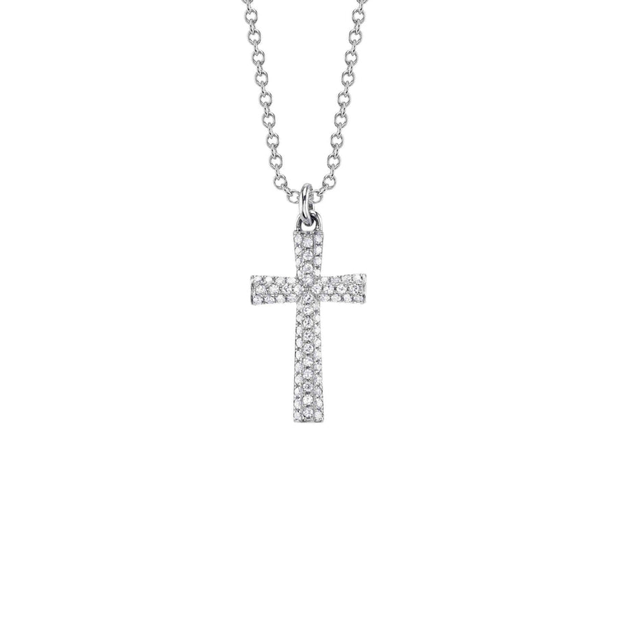 Shy Creation Diamond Pave Cross Necklace 0.14 CT - SC55027931