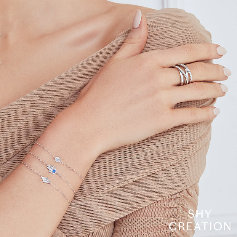 Shy Creation Diamond Pave Diamond Shape Bracelet 0.06 CT-Shy Creation Diamond Pave Diamond Shape Bracelet 0.06 CT - SC55002980