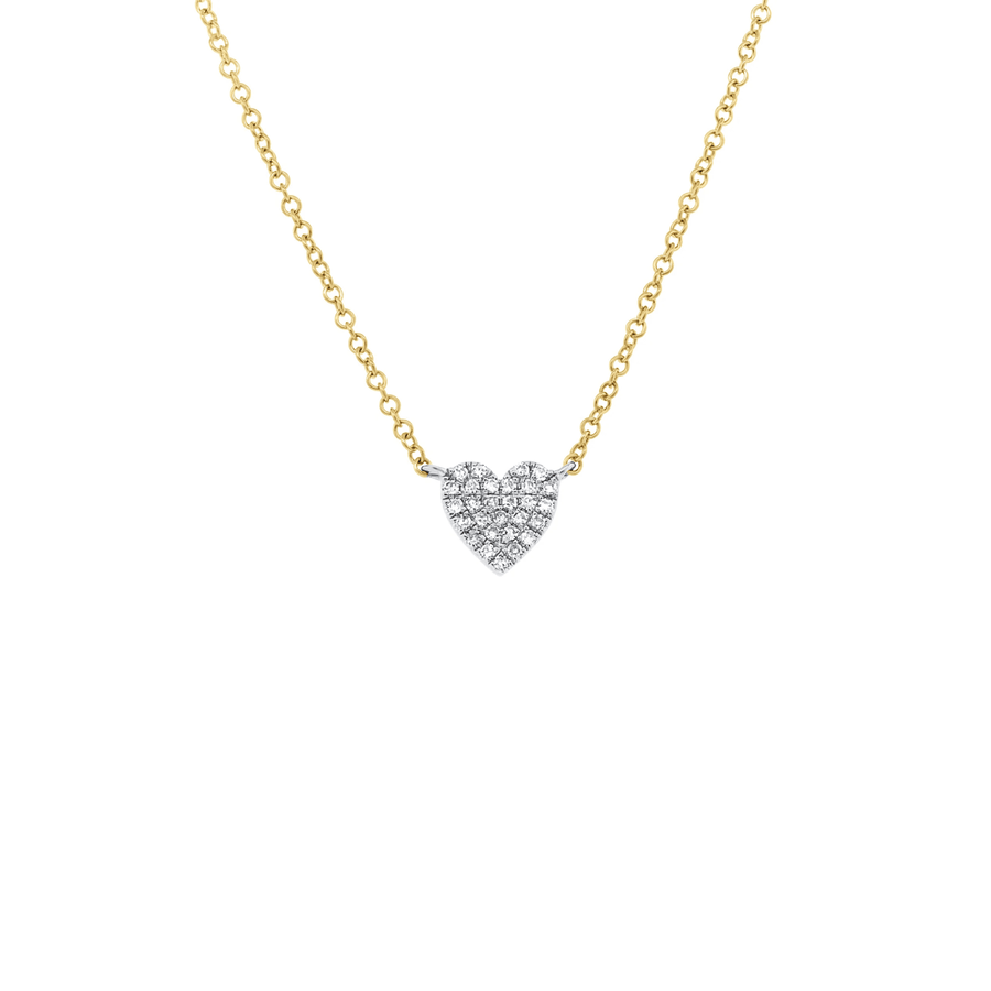 Shy Creation Diamond Pave Heart Necklace 0.09CT SC55028085
