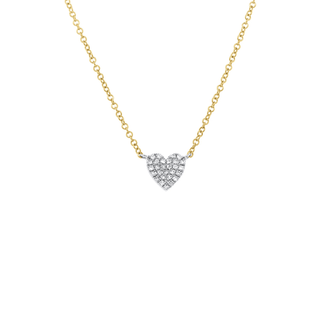 Shy Creation Diamond Pave Heart Necklace 0.09CT-Shy Creation Diamond Pave Heart Necklace 0.09CT SC55028085