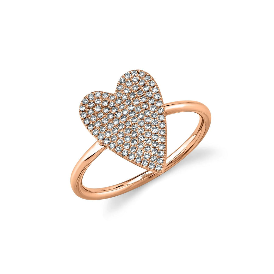 Shy Creation Diamond Pave Heart Ring 0.26 CT - SC55009106V2