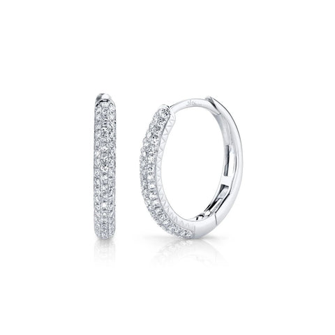 Shy Creation Diamond Pave Hoop Earrings 0.21 CT-Shy Creation Diamond Pave Hoop Earrings 0.21 CT - SC55004581