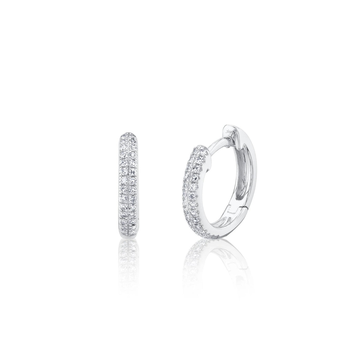 Shy Creation Diamond Pave Huggie Earrings 0.12 CT - SC55004581V4