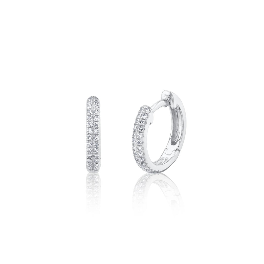 Shy Creation Diamond Pave Huggie Earrings 0.12 CT - SC55004581V4