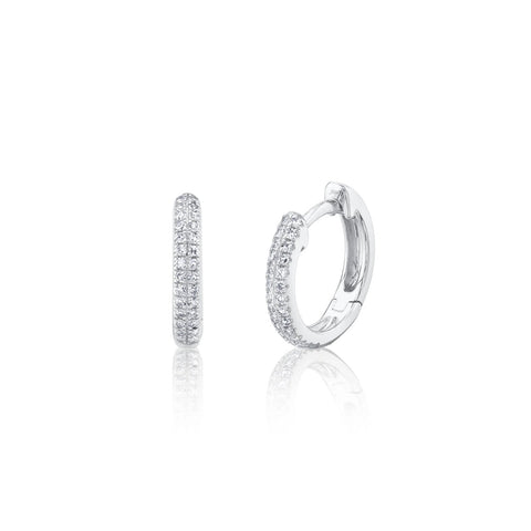 Shy Creation Diamond Pave Huggie Earrings 0.12 CT-Shy Creation Diamond Pave Huggie Earrings 0.12 CT - SC55004581V4