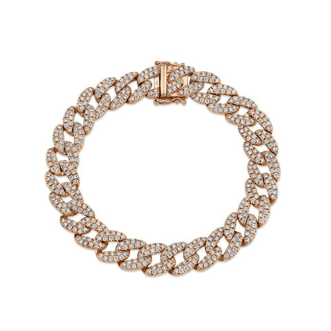 Shy Creation Diamond Pave Link Bracelet 4.36 CT-Shy Creation Diamond Pave Link Bracelet 4.36 CT - SC55010096