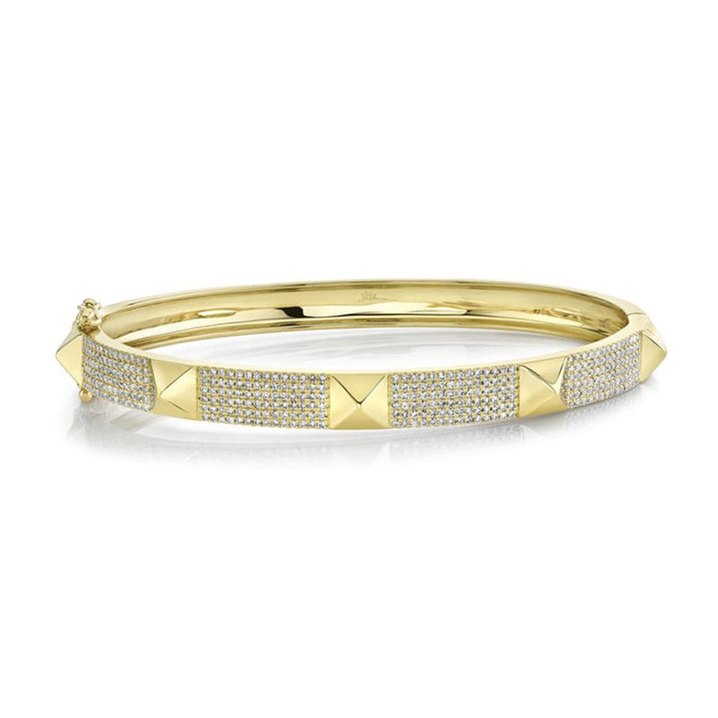 Shy Creation Diamond Pave Pyramid Bangle 0.87 CT-Shy Creation Diamond Pave Pyramid Bangle 0.87 CT - SC55019493ZS