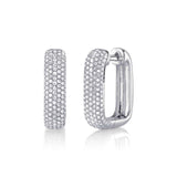 Shy Creation Diamond Pave Rectangle Hoop Earrings 0.59 CT-Shy Creation Diamond Pave Rectangle Hoop Earrings 0.59 CT - SC22009499H0.65