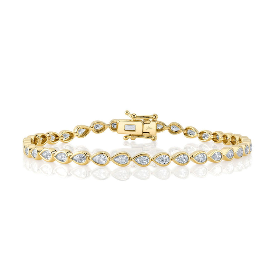 Shy Creation Diamond Pear Bezel Tennis Bracelet 2.71 CT - SC55024445