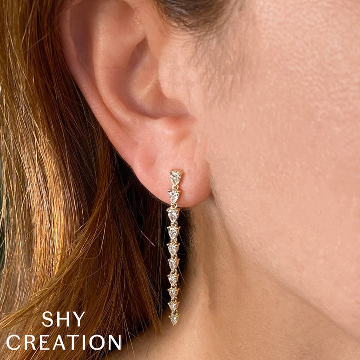 Shy Creation Diamond Pear Earrings 1.70 CT - SC55024441V2