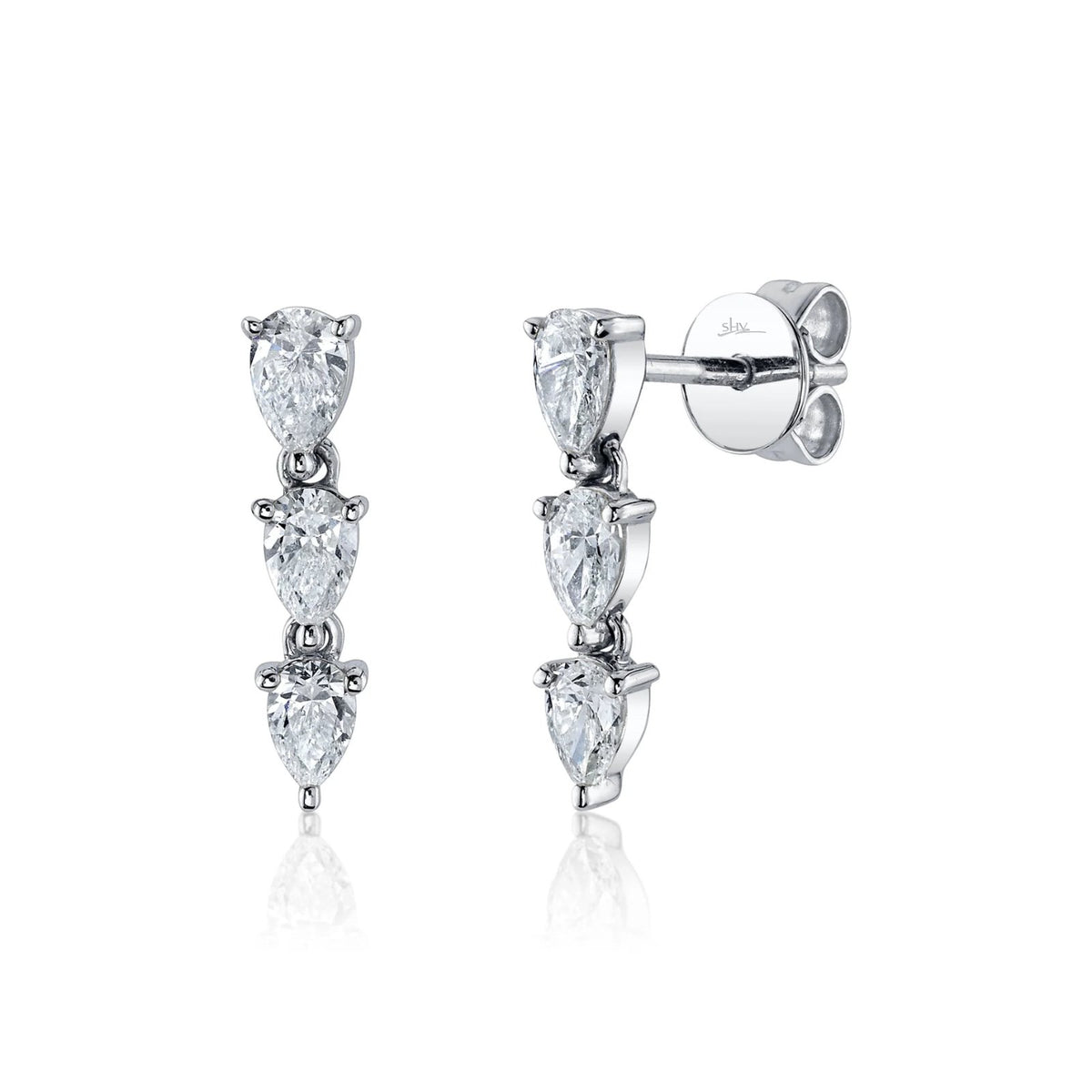 Shy Creation Diamond Pear Earrings - SC55024441