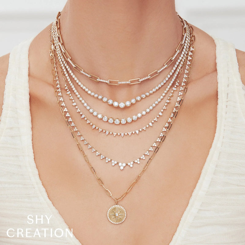 Shy Creation Diamond Pear Necklace 1.71 CT-Shy Creation Diamond Pear Necklace 1.71 CT - 