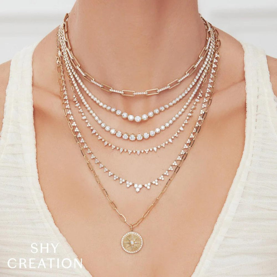 Shy Creation Diamond Pear Necklace - SC55023063V2