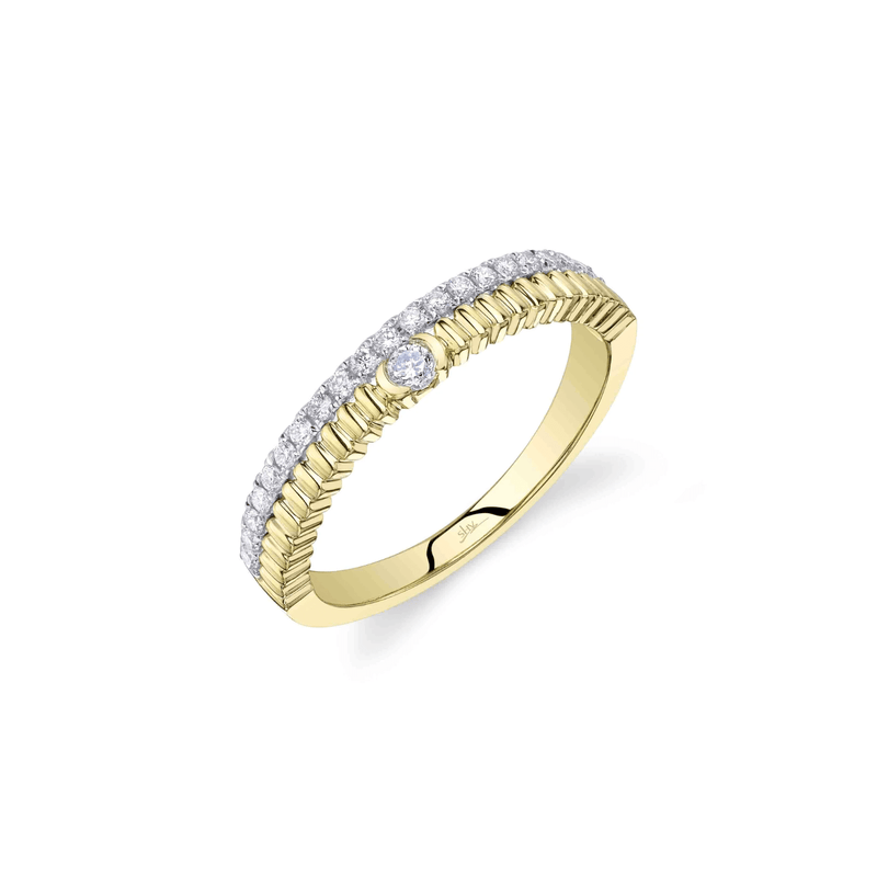 Shy Creation Diamond Ribbed Ring 0.23 CT-Shy Creation Diamond Ribbed Ring 0.23 CT - SC22009998RD