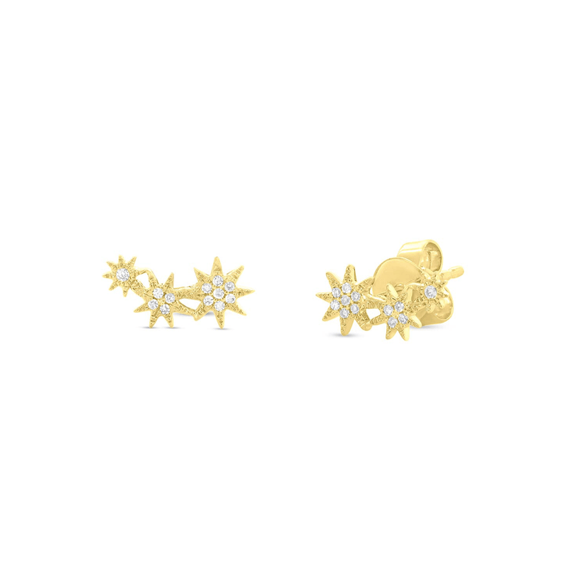 Shy Creation Diamond Star Climber Earrings 0.06 CT-Shy Creation Diamond Star Climber Earrings 0.06 CT - SC55006158