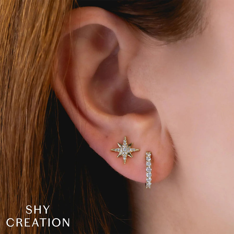 Shy Creation Diamond Star Stud Earrings 0.12 CT - SC55026496