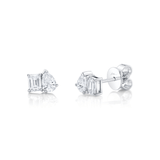 Shy Creation Diamond Emerald Pear Stud Earrings 0.84 CT-Shy Creation Diamond Stud Earrings - SC22010350