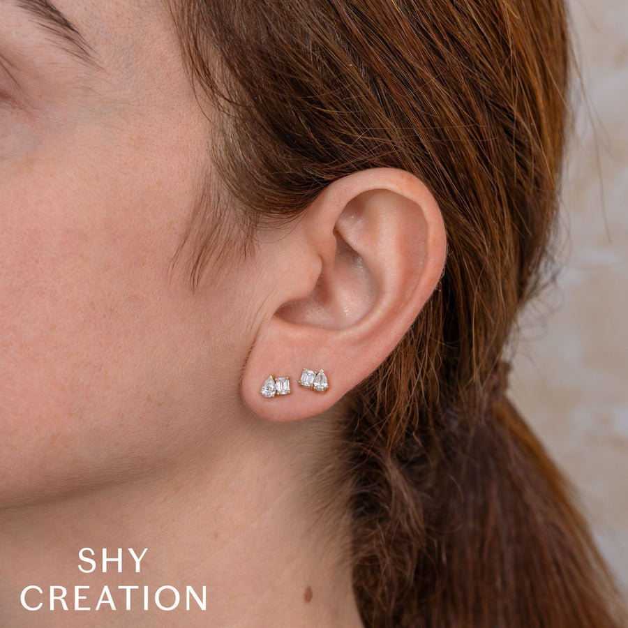 Shy Creation Diamond Stud Earrings - SC22010351