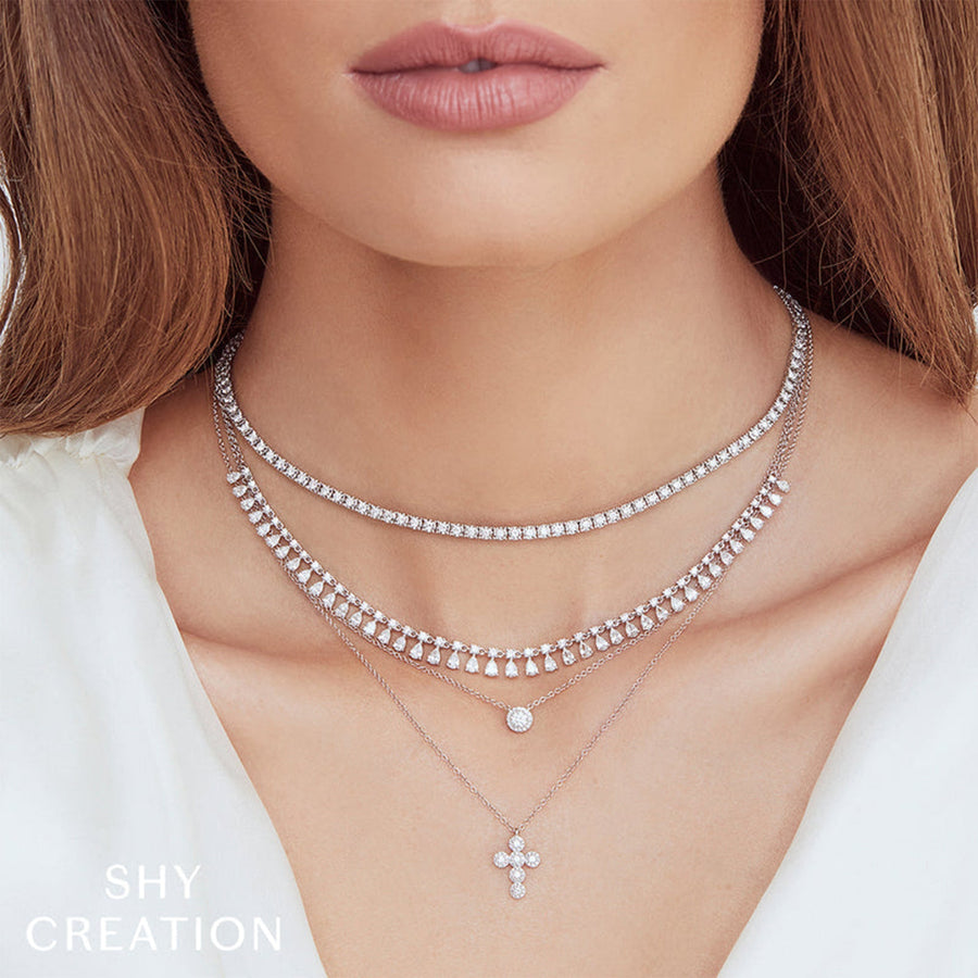 Shy Creation Diamond Tennis Necklace 2.49 CT - SC55005147