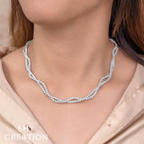 Shy Creation Diamond Twisted Double Strand Necklace 2.53 CT-Shy Creation Diamond Twisted Double Strand Necklace 2.53 CT - SC55029307