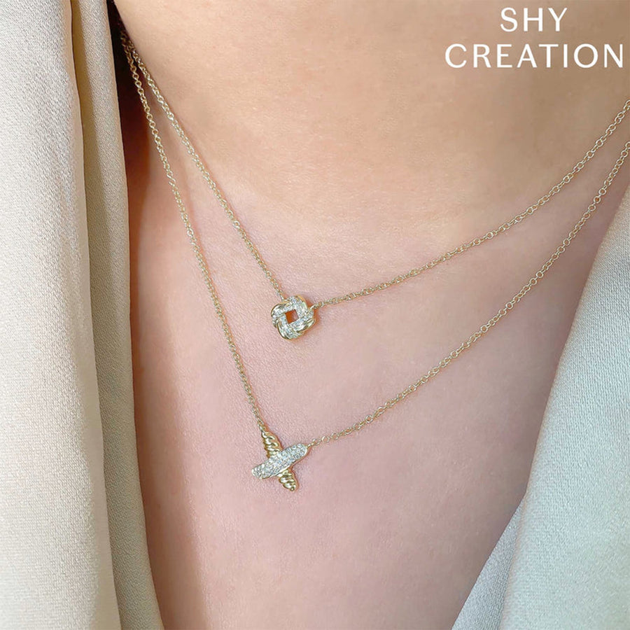Shy Creation Diamond X Necklace 0.08 CT - SC55021790