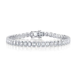 Shy Creation Emerald Cut Diamond Bezel Tennis Bracelet 6.62 CT-Shy Creation Emerald Cut Diamond Bezel Tennis Bracelet 6.62 CT