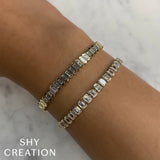 Shy Creation Emerald Cut Diamond Bezel Tennis Bracelet 6.62 CT-Shy Creation Emerald Cut Diamond Bezel Tennis Bracelet 6.62 CT