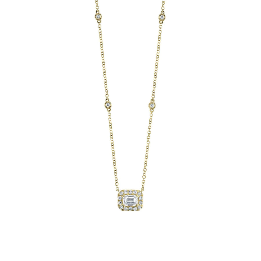 Shy Creation Emerald Diamond Necklace  0.61 CT - SC22009022