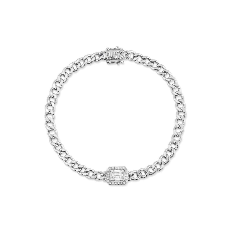 Shy Creation Diamond Baguette Link Bracelet 0.30 CT-Shy Creation Kate Diamond Baguette Link Bracelet - SC36214705