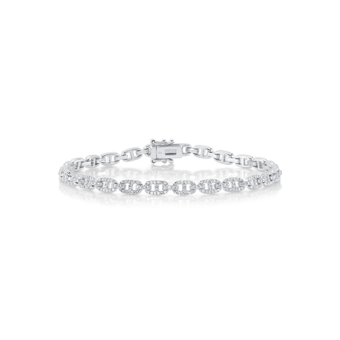 Shy Creation Kate Diamond Link Bracelet 1.05CT-Shy Creation Kate Diamond Link Bracelet 1.05CT - SC55024484