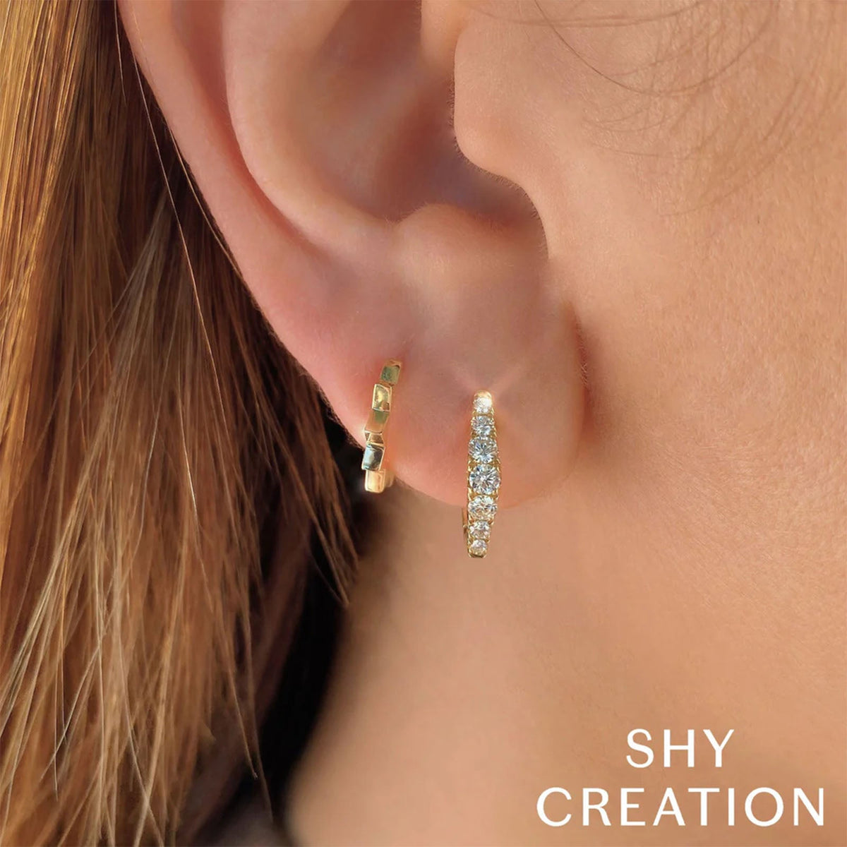 Shy Creation Mini Hoop Diamond Earrings 0.49 CT - SC22007950