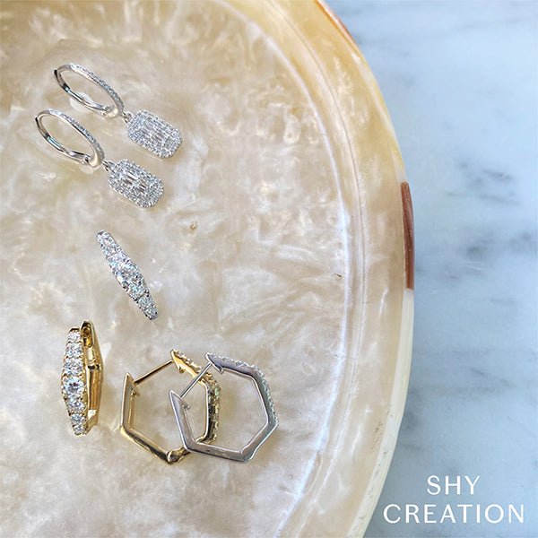 Shy Creation Mini Hoop Diamond Earrings 0.49 CT - SC22007950