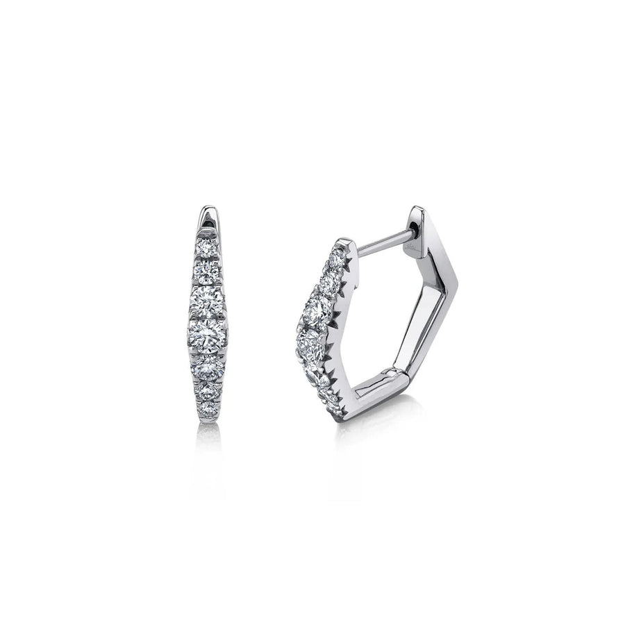 Shy Creation Mini Hoop Diamond Earrings 0.49 CT - SC22007950