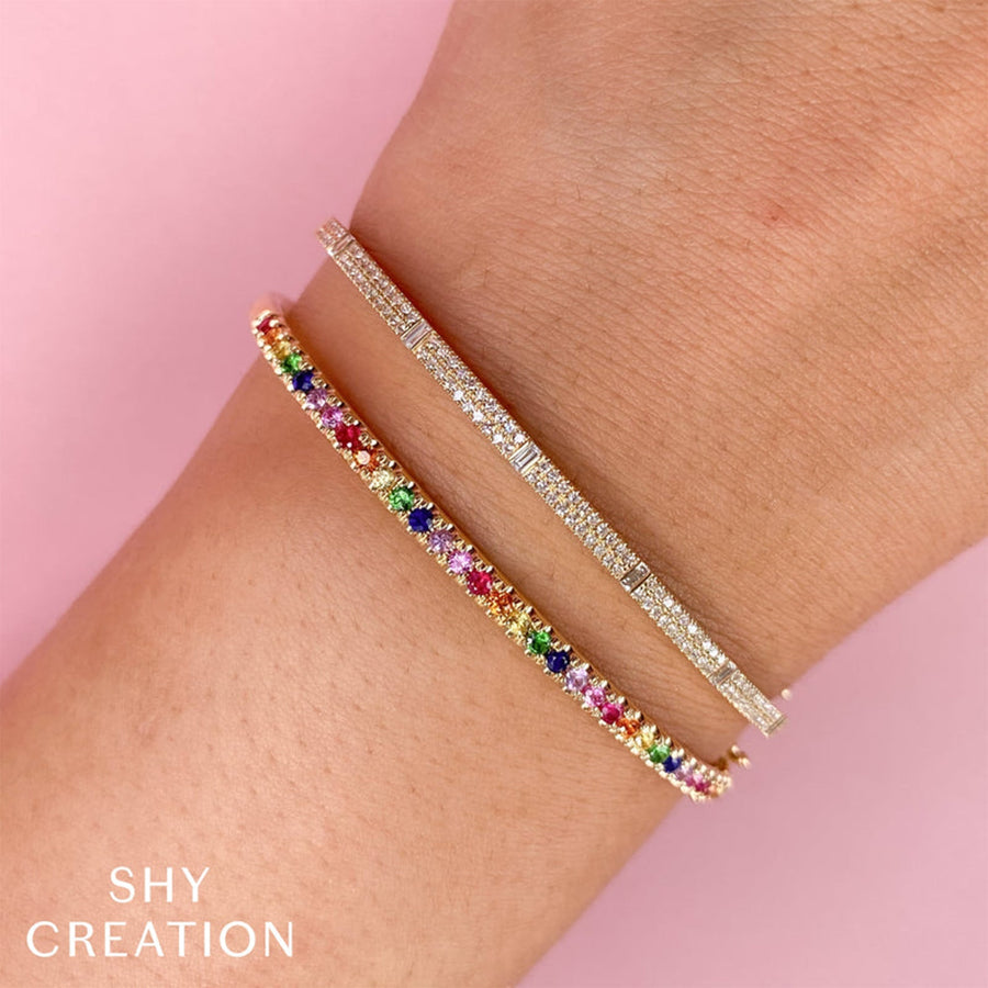 Shy Creation Multi - Color Stone Bangle 1.18 CT - SC22006294ZS