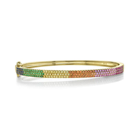 Shy Creation Multi-Color Stone Pave Bangle 1.55 CT-Shy Creation Multi - Color Stone Pave Bangle 1.55 CT - SC55010663ZS