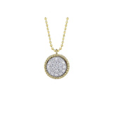 Shy Creation Pave Circle Faceted Ball Chain Necklace 0.41 CT-Shy Creation Pave Circle Faceted Ball Chain Necklace 0.41 CT