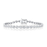 Shy Creation Pear Cut Diamond Bezel Tennis Bracelet 2.71 CT-Shy Creation Pear Cut Diamond Bezel Tennis Bracelet 2.71 CT