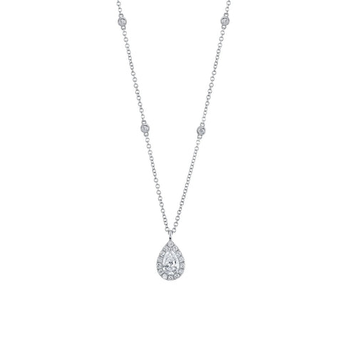 Shy Creation Pear-Shaped Diamond Necklace 0.61 CT-Shy Creation Pear - Shaped Diamond Necklace - SC22009024