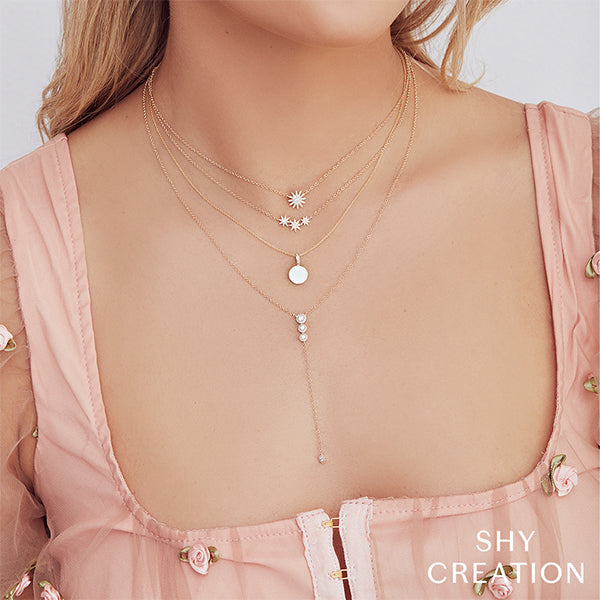 Shy Creation Diamond Necklace Layering