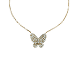 Small Butterfly Diamond Pavé Rose Gold Necklace-Small Butterfly Diamond Pavé Rose Gold Necklace - DNDMS07370