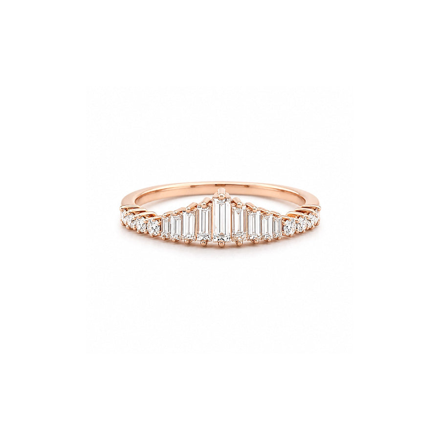 Tapered Baguette Tiara Diamond Stacking Ring