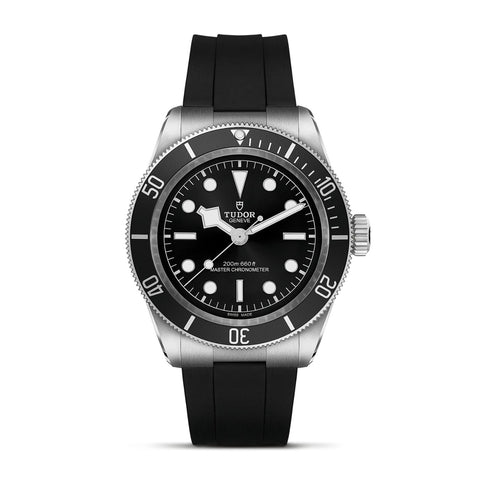 TUDOR Black Bay - M7941A1A0NU-0002 - TUDOR Black Bay in a 41mm stainless steel case with black dial on black rubber strap, featuring a bi-directional rotating bezel and automatic movement with up to 70 hours of power reserve.