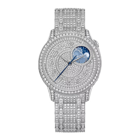 Vacheron Constantin Égérie Moon Phase Jewellery-Vacheron Constantin Égérie Moon Phase Jewellery - 8016F/127G-B499 - Vacheron Constantin Égérie Moon Phase Jewellery in a 37mm white gold pavé diamond case with pavé diamond dial on pavé diamond bracelet, featuring a moon phase and automatic movement with up to 40 hours of power reserve.