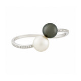 White and Black South Sea Pearl Bangle-White and Black South Sea Pearl Bangle