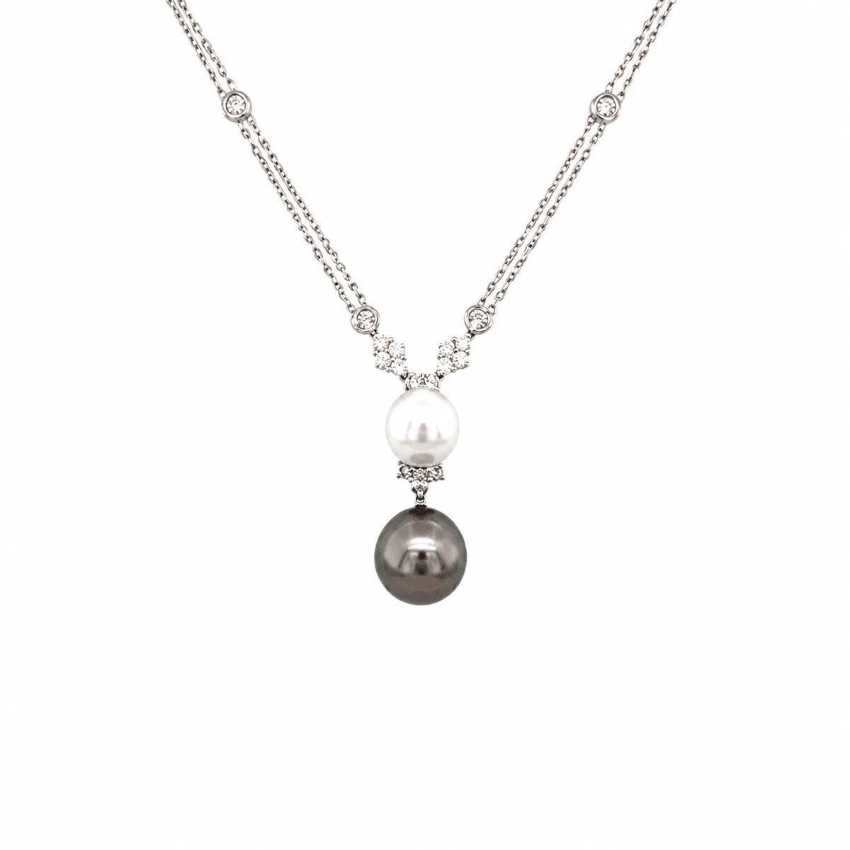 White and Black South Sea Pearl Necklace