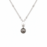White and Black South Sea Pearl Necklace-White and Black South Sea Pearl Necklace