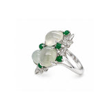 White and Green Jade Ring-White and Green Jade Ring