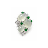 White and Green Jade Ring-White and Green Jade Ring