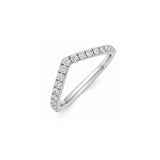 White Gold Chevron Pavé Diamond Curved Band-White Gold Chevron Pavé Diamond Curved Band - DRRTJ00109