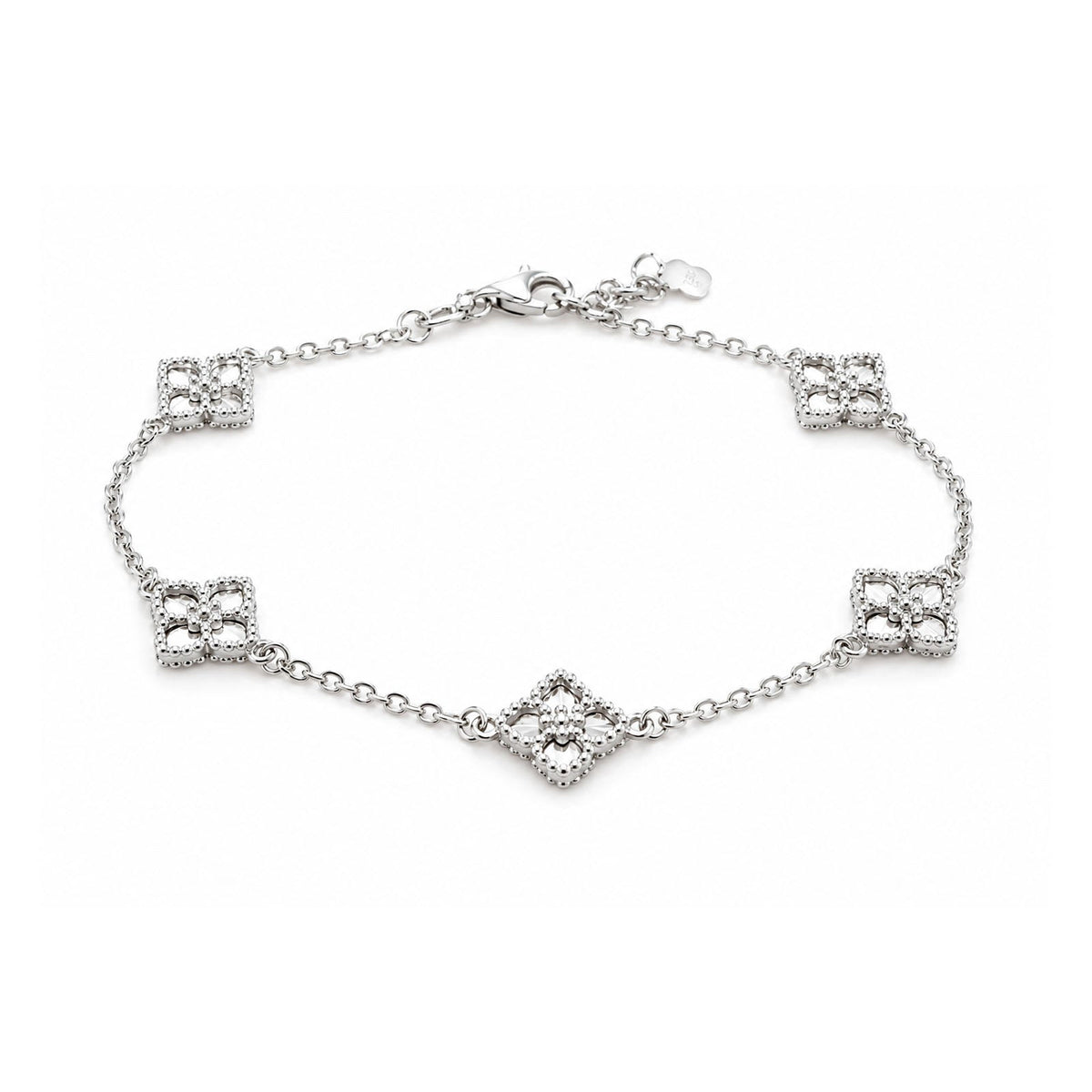 White Gold Clover Bracelet